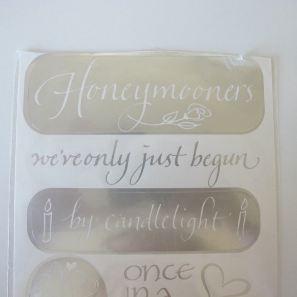 Scrapbooking Stickers For Paper Crafts Bride Groom Love Newlywed NWT - Picture 2 of 4
